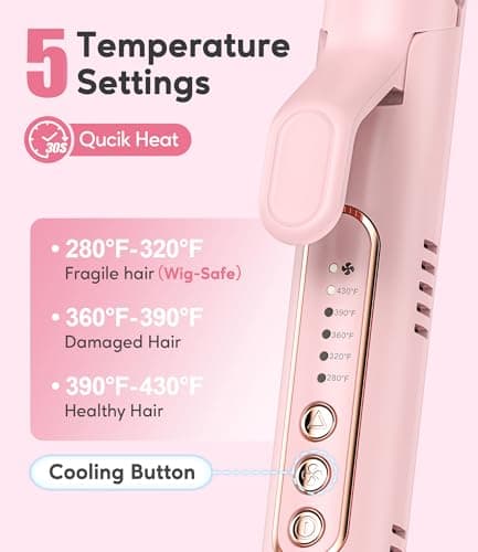 Chill Set Soft-Air Curling Iron: Gentle Airflow for Quick & Lasting Curls, Pink