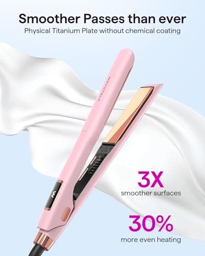 Professional 2 in 1 Titanium Flat Iron for Fast Straightening and Curling