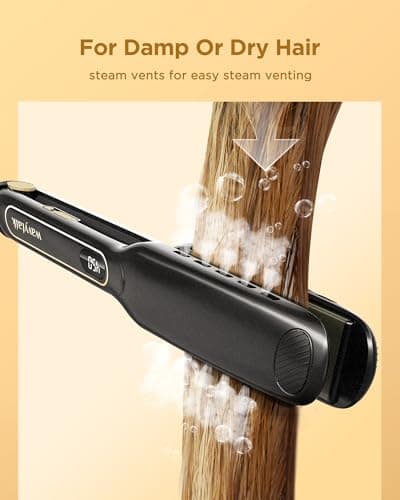 Wavytalk Titanium Hair Straightener - Professional Dual Voltage Flat Iron for Silky Smooth Hair