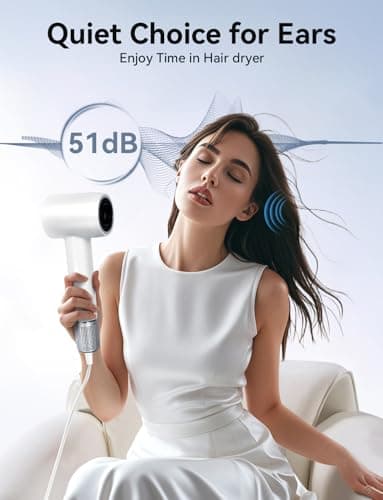 110,000 RPM Ionic Hair Dryer with 200M Negative Ions, Fast & Quiet Thermo-Control Dryer