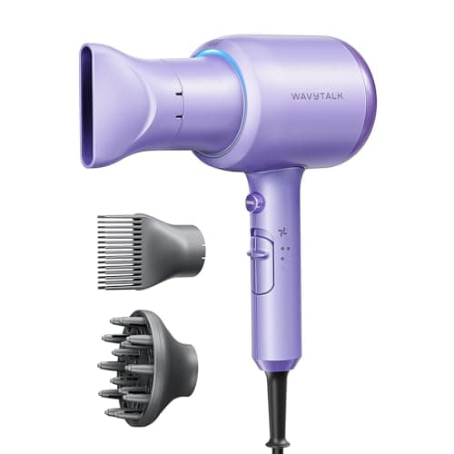 Wavytalk Ionic Hair Dryer, Fast & Quiet Drying with Ceramic Tech, 3 Attachments, Rose Gold