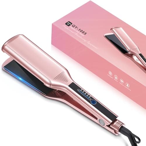 Instant Heating 5 Temp Adjustments Anti-Static 2.16" Large Titanium Hair Straightener