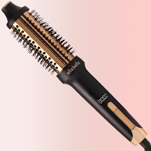 ELLA BELLA Negative ION Plasma Heated Round Brush • Volumizer & Curler • Fast HeatUp • Dual Voltage
