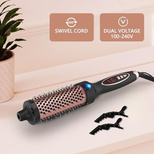Travel-Friendly 1.5 Inch Curling Iron Brush for Medium and Long Hair