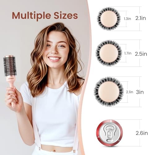 AIMIKE Rose Luxe Round Brush - Nano Ceramic Tech, 43 mm for Blowout, Curling & Styling