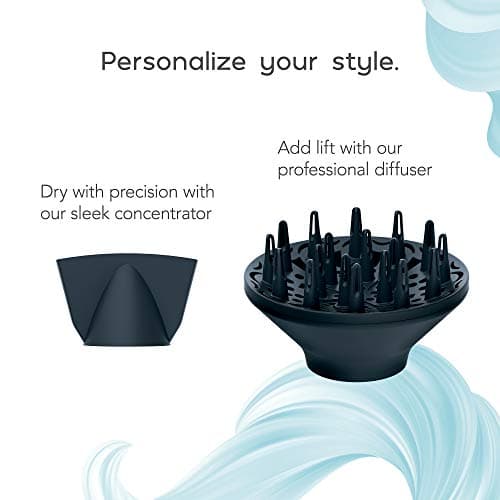 INFINITIPRO BY CONAIR SmoothWrap Hair Dryer | Minimize Frizz, Maximize Volume & Body | Plasma & Ceramic Tech | Mint