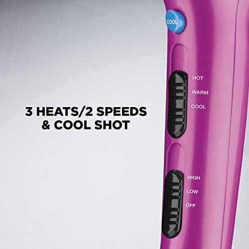 CONAIR 1875W Retractable Cord Keeper Blow Dryer, Pink