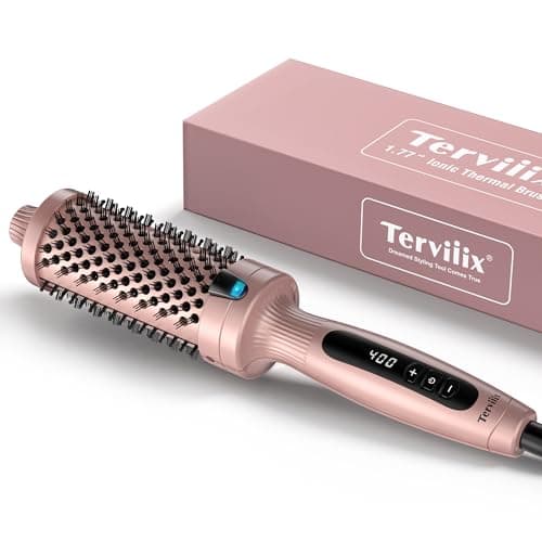 Terviiix 1.5 Inch Ceramic Tourmaline Curling Iron Ionic Hot Brush 9 TempDual Voltage