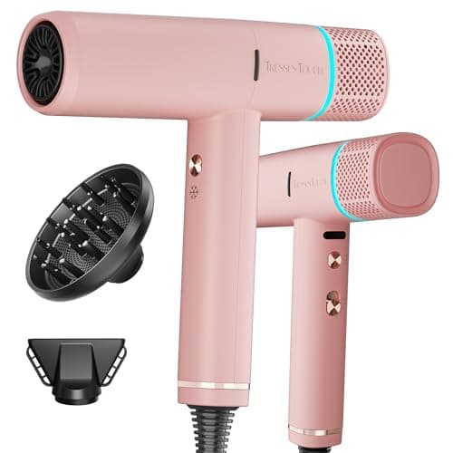 Professional 150K RPM Hair Dryer with Diffuser, 3 Temps/2 Speeds & Negative Ionic, Black