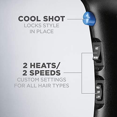 CONAIR 1875 Watt Turbo Hair Dryer, Blue/Black