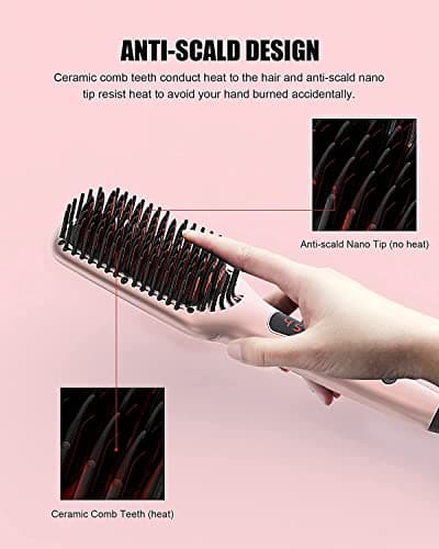 2025 MEGAWISE Ceramic Anti-Scald Dual Voltage Hair Straightener (Pink)