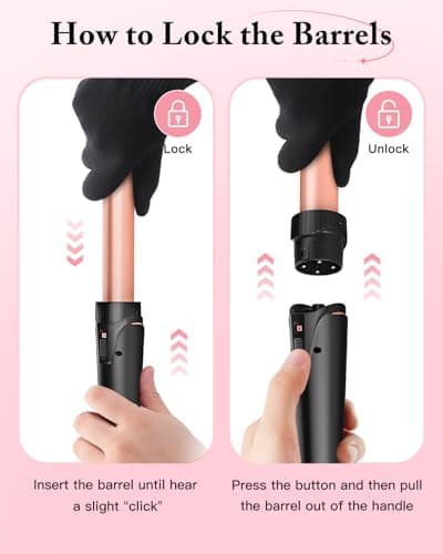 BESTOPE Pro 5-in-1 Curling Iron Set with Thermal Brush & 4 Ceramic Coils