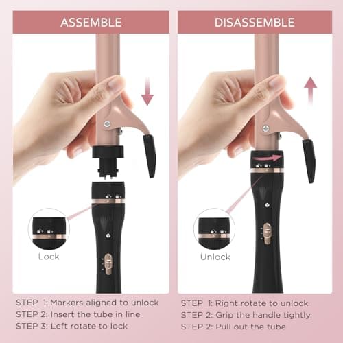 Javelove 3-in-1 Curling Iron Set with Thermal Brush & Ceramic Wands