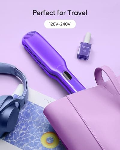 Wavytalk Classic Purple 1.7" Titanium Flat Iron 290℉-450℉ Thick Hair Straightener