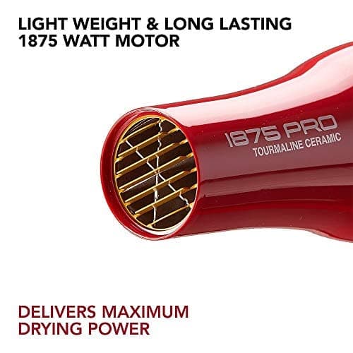 Kiss 1875 Watt Ceramic Hair Dryer with Detangler Combs