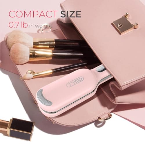 TYMO ROVY 1 Inch Ceramic 3 Barrel Ionic Curling Iron for Beach Waves Pink