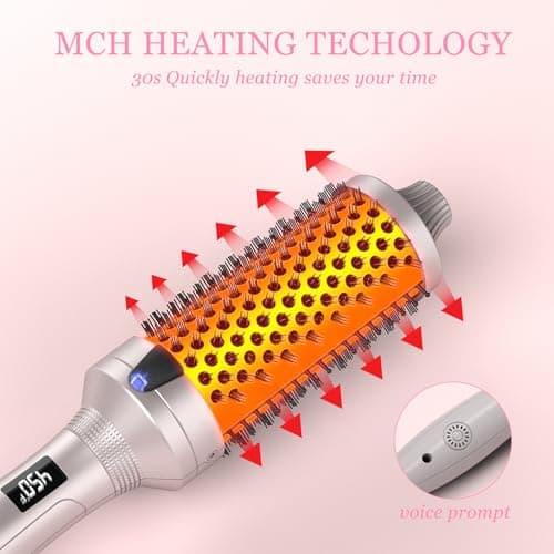 K&K Thermal Brush - 1.7 inch Heated Round for Volume & Straightening/Curling