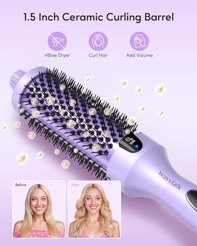 1.5 inch Heated Round Brush for Blowout Look with Negative Ion Technology