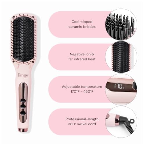 L'ANGE HAIR Vite Straightening Brush | Dual-Voltage Hot Brush for Smooth, Frizz-Free Hair