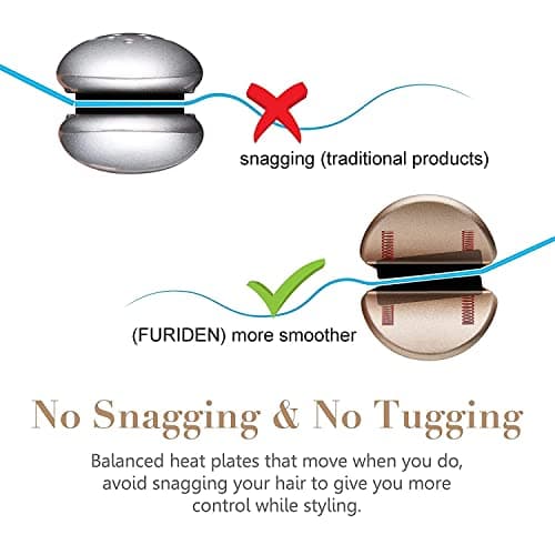 FURIDEN Salon-Quality Hair Straightener & Curler 2-in-1 Flat Iron | Fast Results, Long Lasting
