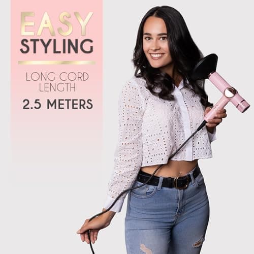 ELLA BELLA Professional Ionic Hair Dryer with Diffuser • Negative Ion Blow Dryer