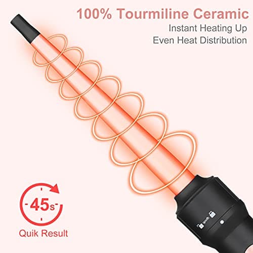 Emocci Pro Wand Curling Iron 3 Barrel 0.35"-1.25" Ceramic Hair Crimper