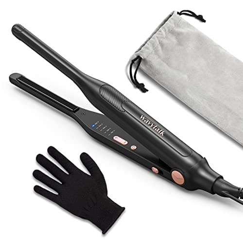 Wavytalk 3/10 Mini Flat Iron for Short Hair and Bangs with Anti-Pinch Design