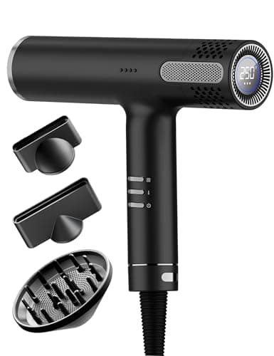 LANVIER Ionic Hair Dryer with Diffuser, Intelligent Heat Control & LED Display