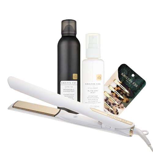 Kristin Ess 1.25 Inch Dual Voltage Straightener & Curler + Beach Waver - 440° - For Curly, Thick + Frizzy Hair