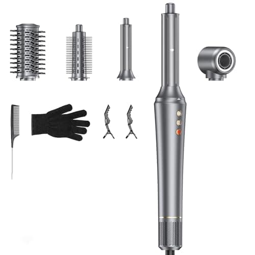 5 in 1 Hair Styler - Curl, Volumize, Straighten, Frizz-Free, 300 Million Ions, Multi Styler Gift for Women