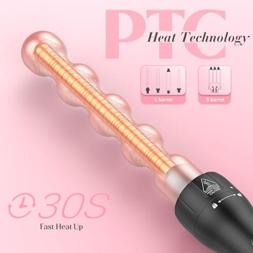 MOCEMTRY 5-in-1 Curling Wand Set with Temp Control for Women