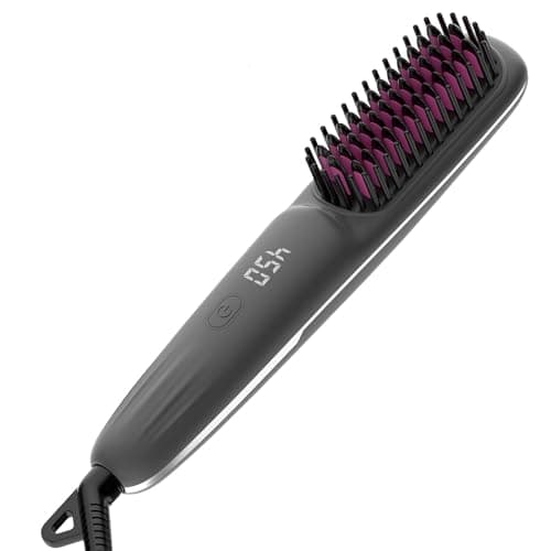 2-in-1 Hot Comb & Straightening Brush for Frizz-Free Hair – 9 Temp Settings, Up to 450℉