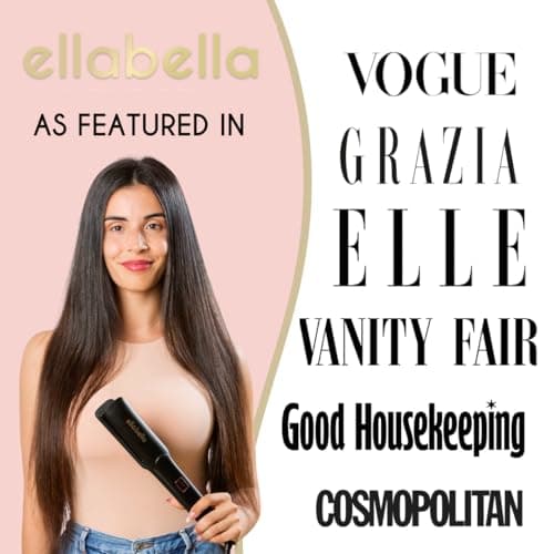 ELLA BELLA Ceramic Flat Iron | Professional Straightening Iron with Digital Temp Control | Good Housekeeping Picker