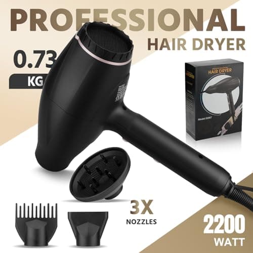 Ionic Hair Dryer for Women with Curly and Straight Hair