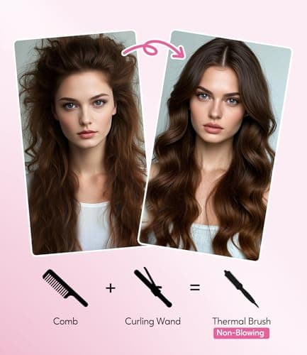 Terviiix Ionic Thermal Brush, 9 Temp Settings, 30S Heat, Voluminous & Smooth Hairstyling