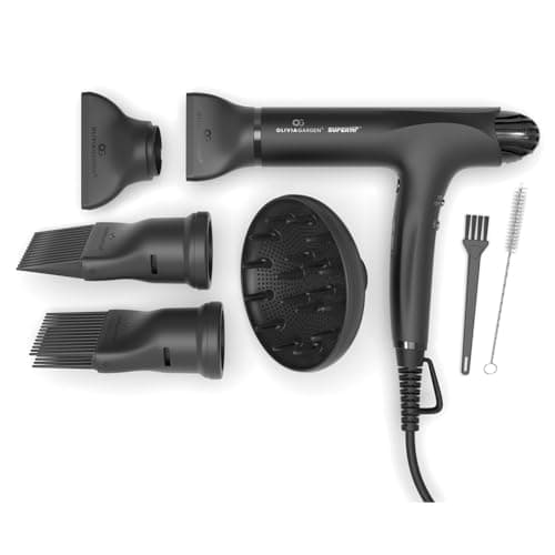 Olivia Garden 1875W SuperHP Hair Dryer - Ionic, Quiet, Fast Dry - 5 Attachments