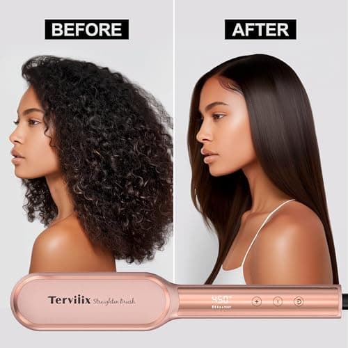 Terviiix Frizz Buster Ionic Hair Straightener - 450°F in 20S, 13 Heat Settings, Dual Voltage