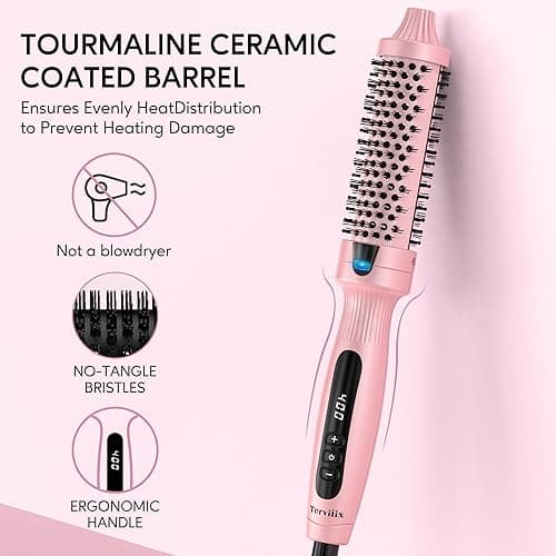 Terviiix 1.25 Inch Ceramic Thermal Curling Iron, 9 Temp Digital Display Ionic Wand
