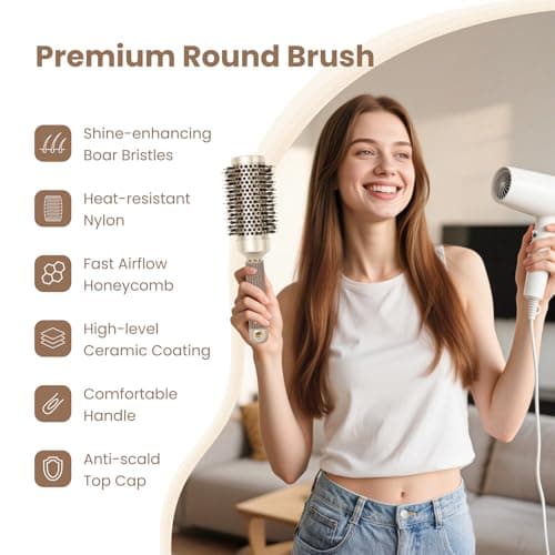 AIMIKE Nano Thermal Ceramic Round Brush for Blow Out & Styling - 2.9 inch Barrel