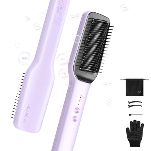 Women's Hair Straightener Brush with Negative Ion, 5 Temp Settings & Fast Heating