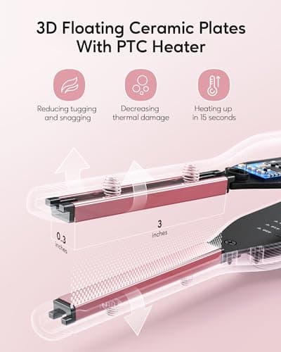 Wavytalk 3/10 Mini Flat Iron for Short Hair and Bangs with Anti-Pinch Design