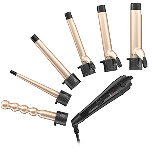 Professional 6-in-1 Curling Iron with 6 Barrels & 2 Heat Settings