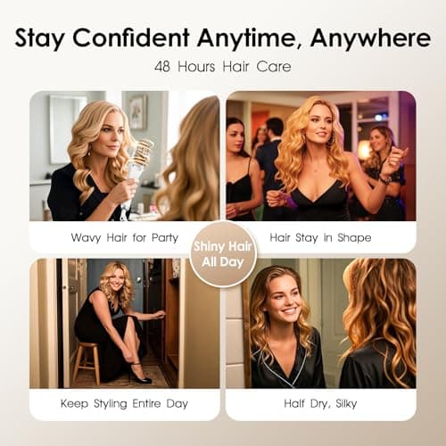 Steam Hair Straightener Brush - 3-in-1 13 Temp Straightening Comb, Fast Heating, Scalp-Friendly, Hair Protection, Travel