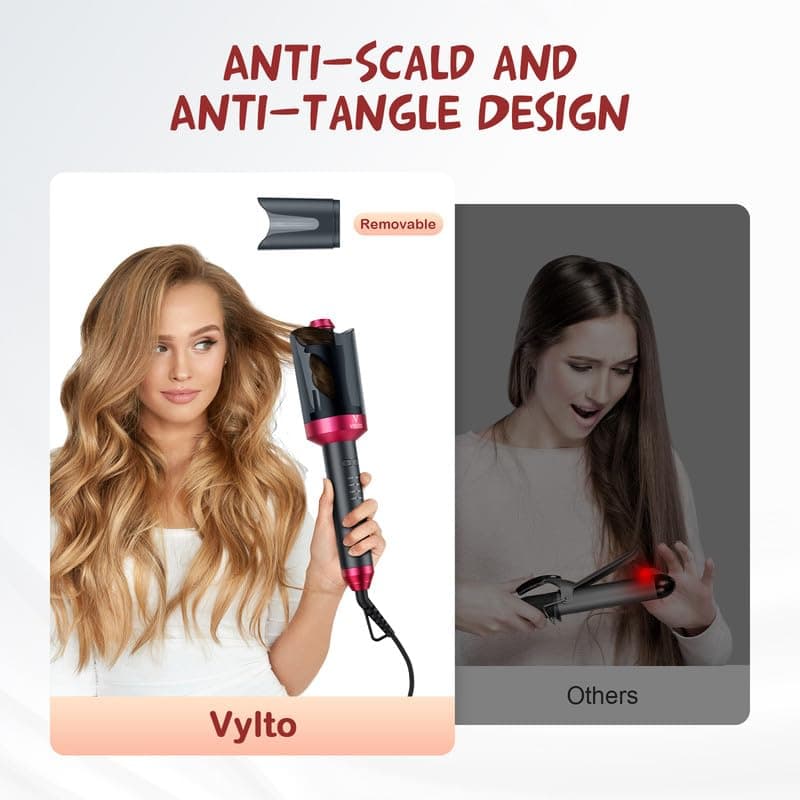 Automatic 1" Hair Curler, Fast Heating & Safe Anti-Scald, 4 Temp Settings for Styling Grey Hair