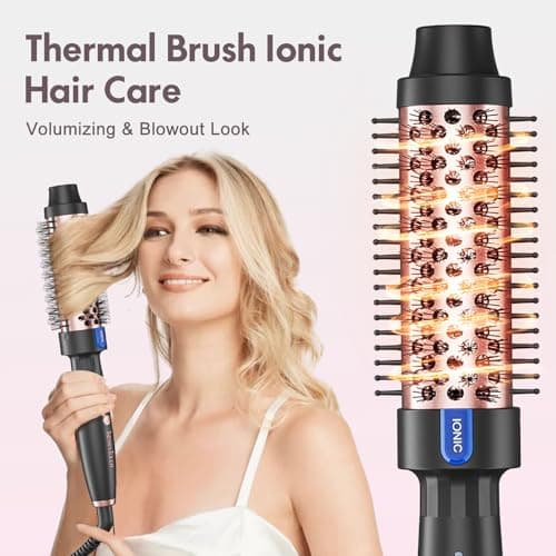 Rose Gold Thermal Round Curling Iron 1.5", 2 Settings, Tourmaline Ceramic, Negative Ion Technology