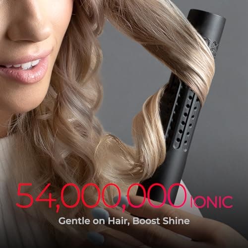 TYMO 1.25 Inch Curling Iron & Flat Iron - 2-in-1 Hair Straightener, 54M Ionic, Dual Voltage, Anti-Tangle, 5 Temps, Black