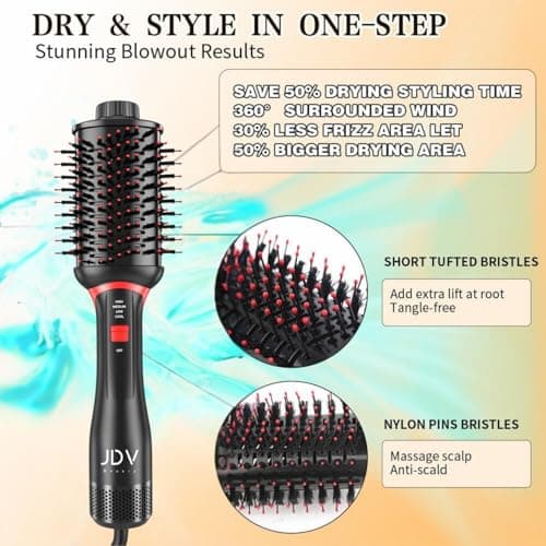 4-in-1 Hair Dryer and Styler with Negative Ion Anti-frizz