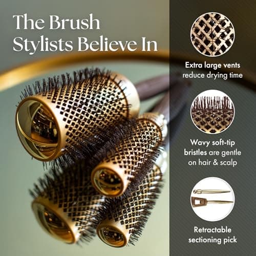 Professional Olivia Garden NanoThermic Ceramic Round Hair Brush - Normal to Thick Hair