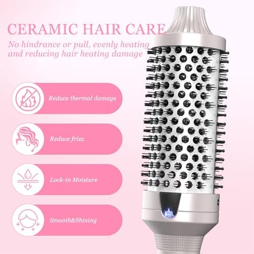 K&K Thermal Brush - 1.7 inch Heated Round for Volume & Straightening/Curling