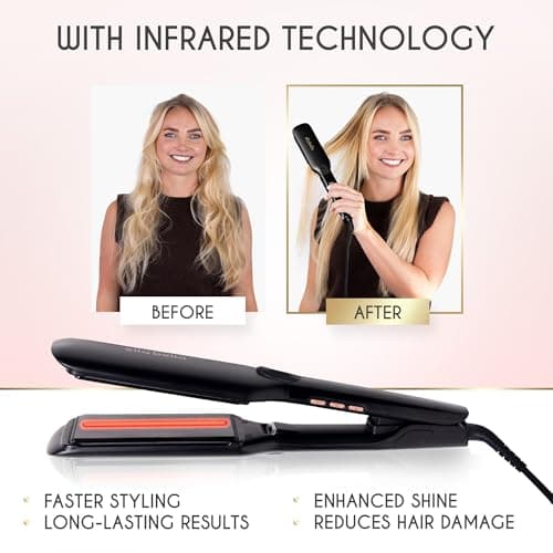 ELLA BELLA Titanium Flat Iron with Infrared • Professional Digital Temperature Control